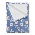 thumbnail image 2 of Cat Soft Flannel Fleece Throw Blanket, Repetitive Maneki-Neko Motifs Japanese Inspired, Cozy Plush for Indoor and Outdoor Use, 60" x 80", Azure Blue Dark Pink, by Ambesonne, 2 of 5