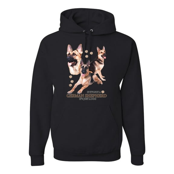 Wild Bobby, If It's Not a German Shepherd It's Just a Dog Gift, Graphic Hoodie, Black, Small