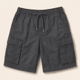 thumbnail image 6 of Women's Drawstring Elastic Waist Cargo Bermuda Shorts with Pockets, Loose Fit Knee Length Casual Utility Shorts for Outdoor, Travel and Everyday Wear, 6 of 9