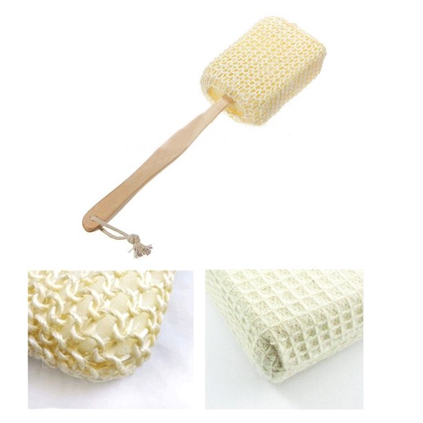 Natural Sisal Fiber Bath Body Back Brush Spa Shower Sponge Scrubber