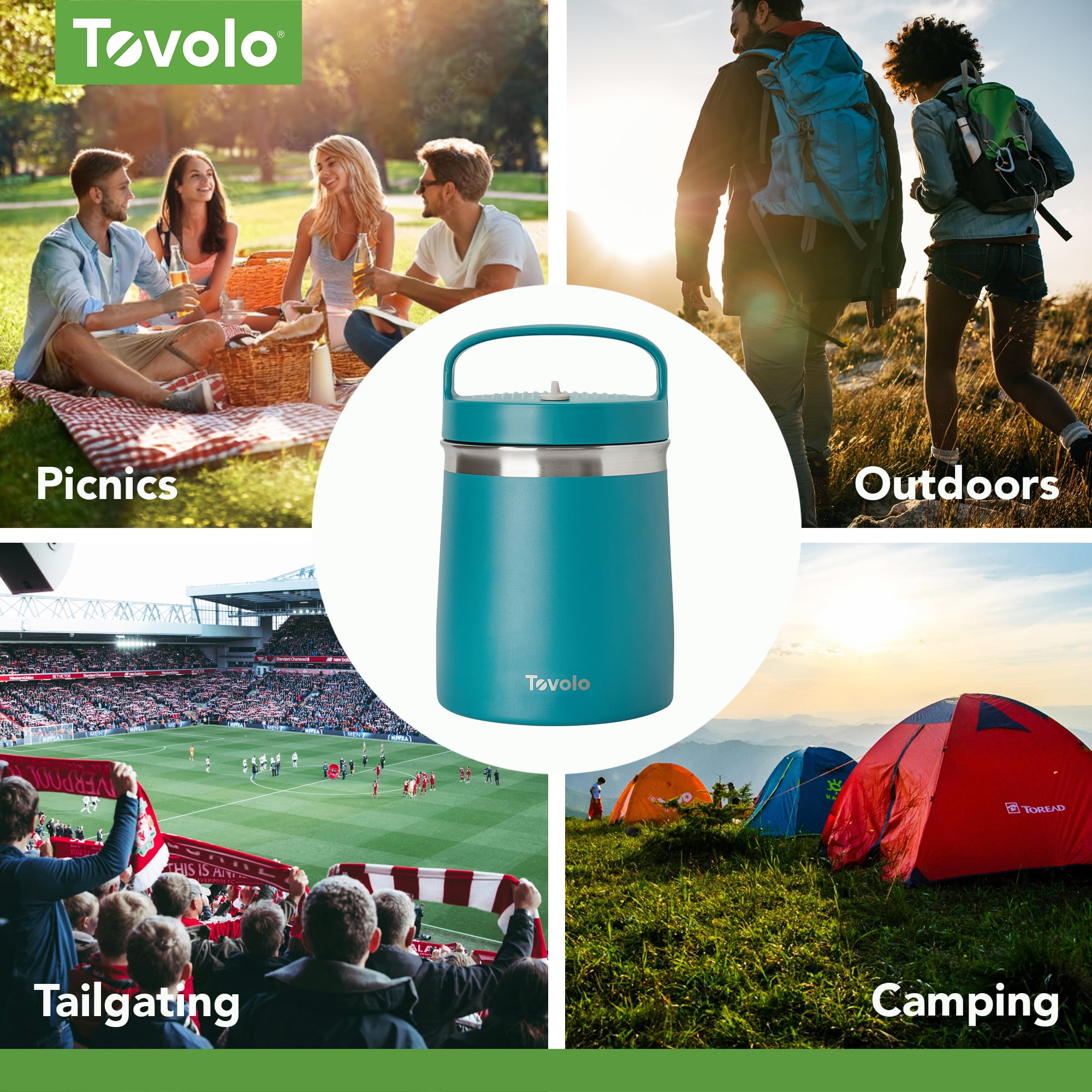 2 QT Stainless Steel Insulated Food Traveler - Marine Blue - Thumbnail 2