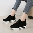2DXuixsh Women Tennis Shoes Women's Fashion Suede Round Head Lace up