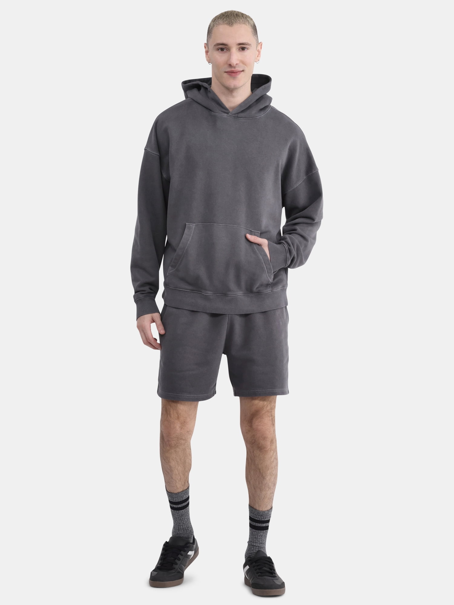 No Boundaries Soft Fleece Jogger Shorts, 6" Inseam, Men's and Big Men's