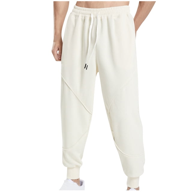 FAIWAD Men's Drawstring Elastic Waist Baggy Sweatpants Straight Leg Elastic Close Bottom Track Pants