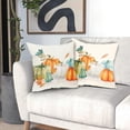 thumbnail image 4 of Fall Maple Leaves Pillow Covers 20X20 Inch Teal Orange White Green Pumpkins Decorative Couch Pillow Cases Set of 2 Autumn Thanksgiving Throw Pillows Farm Decor For Room Porch Patio Couch Outdoor, 4 of 6