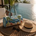 thumbnail image 6 of Quilted Embroidered Travel Duffel Bag 16x8x8 Inch, Compact Overnight Bag with Padded Handles, Gym Yoga Tote, Vacation Carry-On Bag, 6 of 8