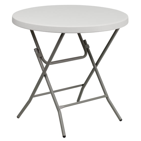 Flash Furniture 2.63-Foot Round Granite White Plastic Folding Table