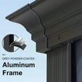 thumbnail image 4 of PURPLE LEAF 10' X 12' Permanent Hardtop Gazebo Aluminum Frame Gazebo with Galvanized Steel Double Roof for Patio Lawn and Garden, Light Included, Grey, 4 of 14