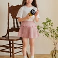 thumbnail image 5 of HAOTAGS Girls Bow-Tie Mini Skirt(3-14), High-Waist Pleated Mini Skirt Pink 7-8 Years, 5 of 10