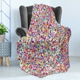 thumbnail image 4 of Fiesta Soft Flannel Fleece Throw Blanket, Round Rainbow Colored Pattern Celebratory Party Illustration Abstract, Cozy Plush for Indoor and Outdoor Use, 60" x 80", Multicolor, by Ambesonne, 4 of 5