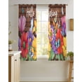 thumbnail image 4 of Spring Flowers Sheer Curtains 45 Inch Length 2 Panels Set for Living Room/Bedroom, Watercolor Farmhouse Colorful Wooden Grain Kitchen Curtains Grommet Semi-Sheer Curtains Window Treatments 42"x45"x2, 4 of 7