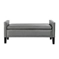thumbnail image 2 of Inspired Home Harriet Faux Leather Storage Bench, Silver Croc, 2 of 8