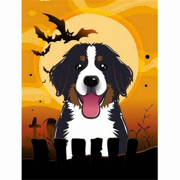 Caroline's Treasures BB1795GF Halloween Bernese Mountain Dog Flag Garden Size , Small, multicolor