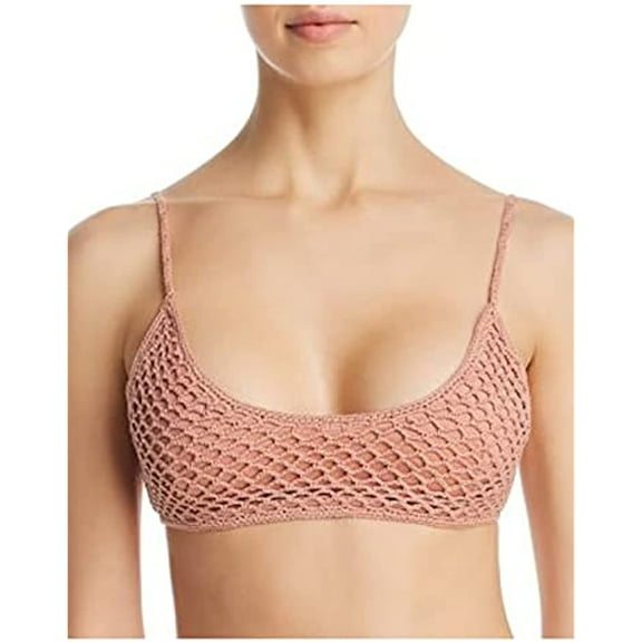 MINKPINK Adrift Crochet Scoop Bralette Bikini Top (XSmall)