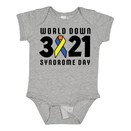 

Inktastic World Down Syndrome Day 231 with Yellow and Blue Ribbon Gift Baby Boy or Baby Girl Bodysuit