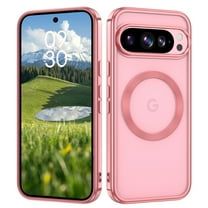 GUAGUA for Google Pixel 9/Google Pixel 9 Pro Case,Translucent Matte Magnetic Case [Compatible with Mag-Safe] Slim Fit Shockproof Protective Case Cover for Google Pixel 9/9 Pro, Rose Gold