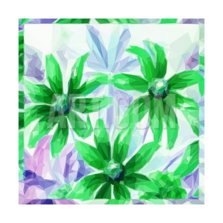 Jaclo Low Pattern - Flowers, Low Poly Pattern Print Wall Art By alexcoolok