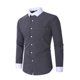 thumbnail image 3 of Blusa y camisa de manga larga con cuello vuelto para hombre, cárdigan a rayas con cuello vuelto, camisa de botones de estilo profesional, blusa de poliéster para hombre, 3 of 4
