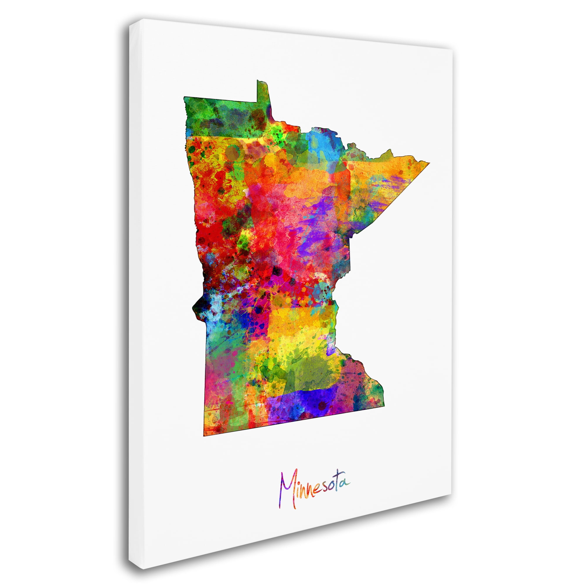 Trademark Fine Art "Minnesota Map" Canvas Art by Michael Tompsett