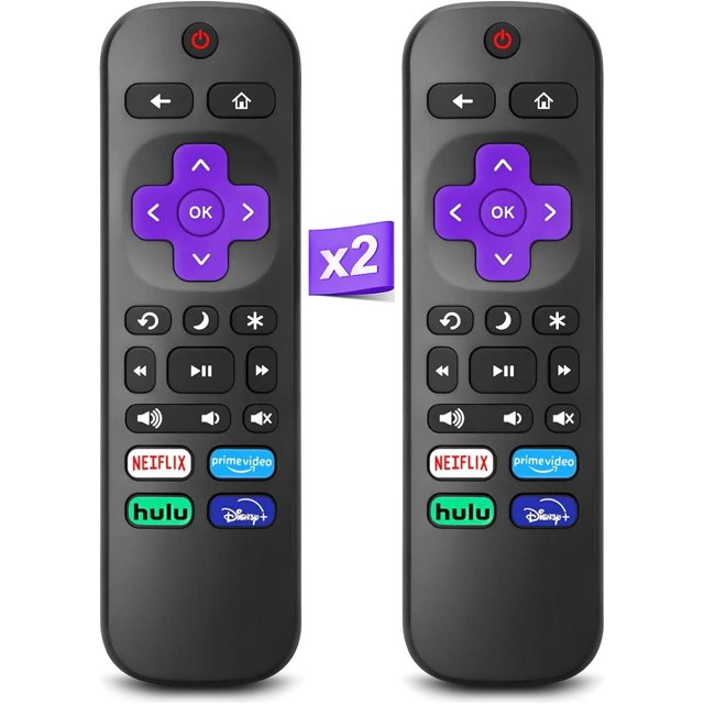 2PCS Upgrade Replacement Remote for All Roku TCL TV, Compatible with TCL/Hisense/Onn/Sharp/Element/Philips/Insignia/Jvc/RCA Smart TVs(Not for Roku Stick and Box)