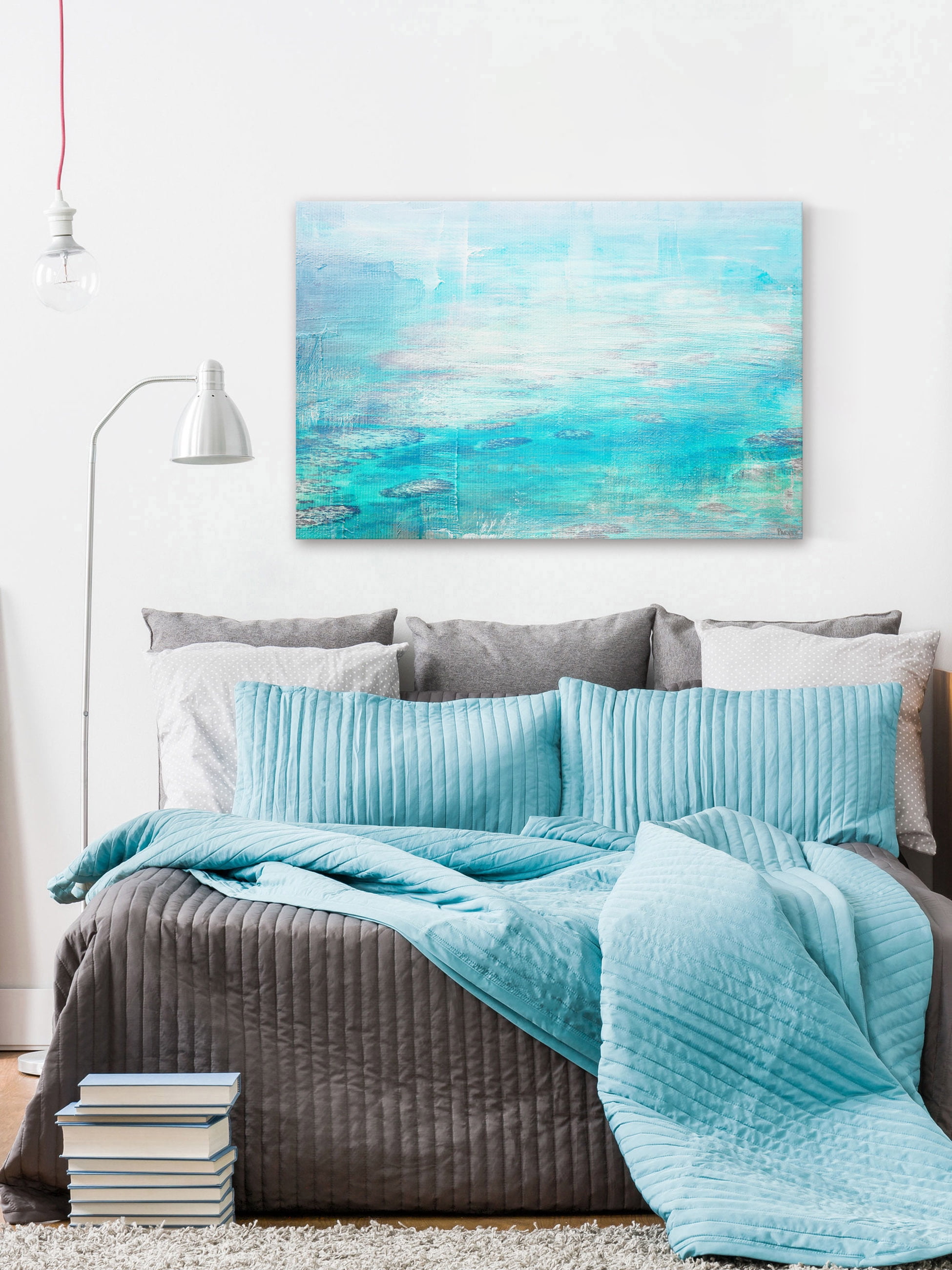 "White Surf" Painting Print on Wrapped Canvas