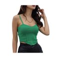 thumbnail image 2 of VISgogo Camisola ajustada para mujer, tops cortos sin mangas con tirantes finos y cuello en V de color sólido para adultos VISgogo moda, 2 of 9
