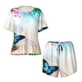 thumbnail image 4 of Lsque Butterfly In Blossoms Zen Women's Short-Sleeved Pajama Set - 2 Piece Soft and Lightweight Sleepwear Set-Medium, 4 of 9