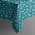 thumbnail image 4 of Teal Christmas Snowflake Pattern Rectangle Tablecloth 60"x120",Waterproof Polyester Rectangle Table Cloth, Wipeable Spillproof Polyester Tablecloth for Dining, Camping, Indoor and Outdoor, 4 of 6