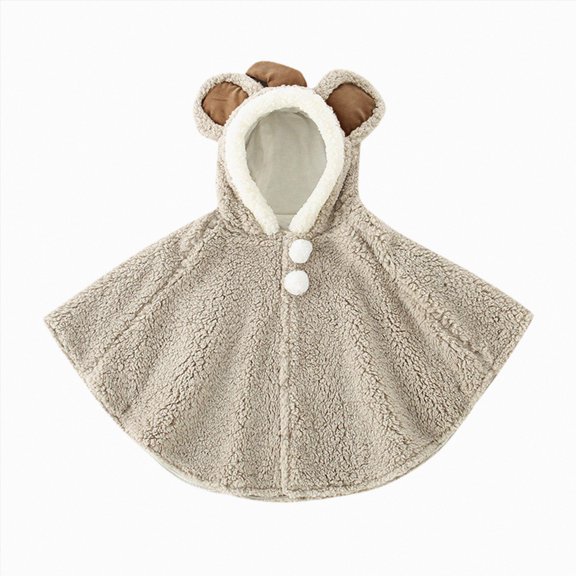 CAICJ98 Toddler Baby Poncho Coat Cute Fleece Hoodie Cloak Jacket Coat Winter Car Seat Jacket Outwear for 1-3 Year Boys Girls (Grey,0-3 Months)