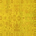 thumbnail image 1 of Ahgly Company Machine Washable Indoor Square Oriental Yellow Traditional Area Rugs, 6' Square, 1 of 4