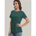 thumbnail image 3 of Womens Short Sleeve Basic Shirts Crewneck Tees Loose Fit Fashion Tops Casual Summer Clothes, 3 of 6