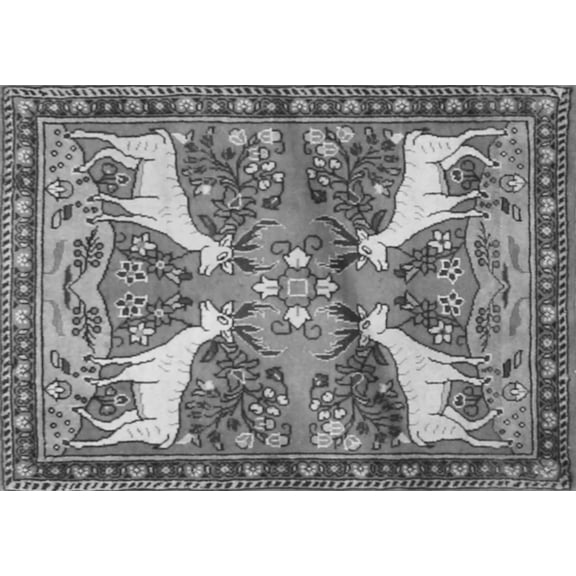Ahgly Company Indoor Rectangle Animal Gray Traditional Area Rugs, 7' x 10'