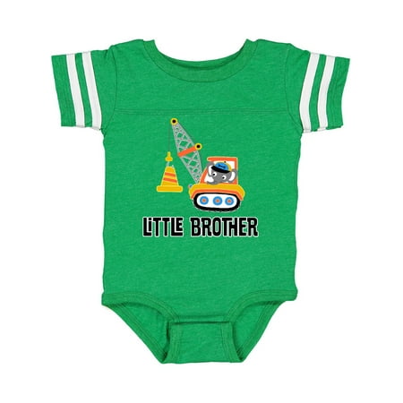 

Inktastic Little Brother Construction Truck Boys Gift Baby Boy Bodysuit
