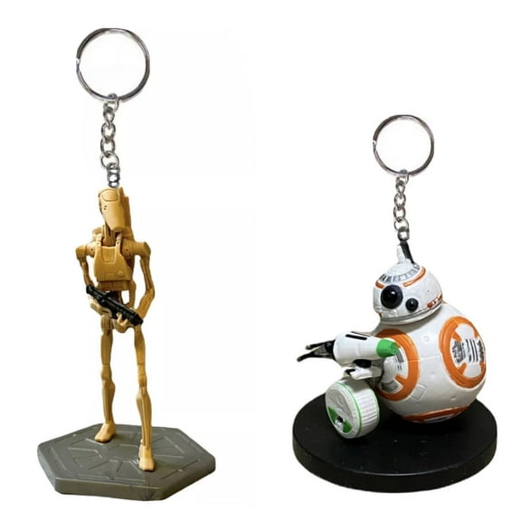 Star Wars Battle Droid & BB-8 Key Ring Keychain Figure Figurine Pvc Clone Wars New