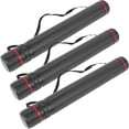 thumbnail image 1 of OULII 3Pack Drafting Tube for File Storage Cylindrical Black Plastic Extendable 11.8X2.6X17.7in, 1 of 8