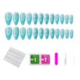 thumbnail image 1 of 24 piezas/caja de uñas postizas de punta larga, cubierta completa, prensa yeacher  Puntas de uñas falsas, 1 of 6