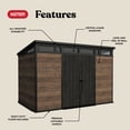 thumbnail image 4 of Keter Signature 11x7 ft. Durable Resin Outdoor Storage Shed With Heavy Duty Floor and Locking Door, Walnut, 4 of 21