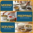 thumbnail image 5 of Gibson Elite 3-Piece Stoneware Mixing Bowl Set, 6.6", 7.9", 9.6" - Modern Stoneware Dishware, Dishwasher Safe & Microwave Safe - Space-Saving & Stackable Bowl Set for Cooking, Baking, Serving (Grey), 5 of 7