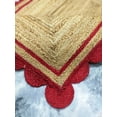 thumbnail image 5 of Indian Handmade Braided Natural Pure Jute with Red Scalloped Design Area Rugs Size 2 x 10 Feet ( 60 cm x 300 cm ), 5 of 5