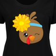 thumbnail image 4 of Inktastic Thanksgiving Turkey, Brown Turkey, Sunflower Women's Plus Size T-Shirt, 4 of 5