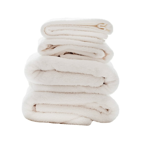 2 Toallas Color Blanco De Baño 100 Porciento Algodon 2 Toallas de Baño y 2 Toallas de Mano