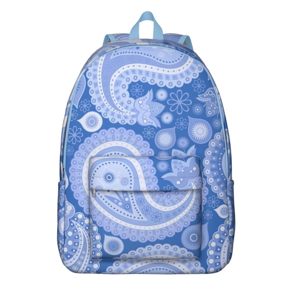 Vintage Bohemian Paisley Pattern Travel Backpack, Artistic Floral Ethnic School Bookbag for Women, Colorful Mandala Canvas Daypack