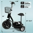 thumbnail image 2 of TOXOZERS 500W Electric Trike,3-Wheel Electric Scooter for Adults & Seniors with Removable Seat, 20-25Miles Range, Adjustable Height, LED Light, 2 of 7