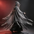 thumbnail image 5 of Robe Distressed Fringe, Halloween Costume, Ghost Cloak, Tattered Grim Reaper, Tattered Grim Reaper Cloak Hooded Gauze Robe Distressed Fringe Halloween Costume for Spooky Season, 5 of 6