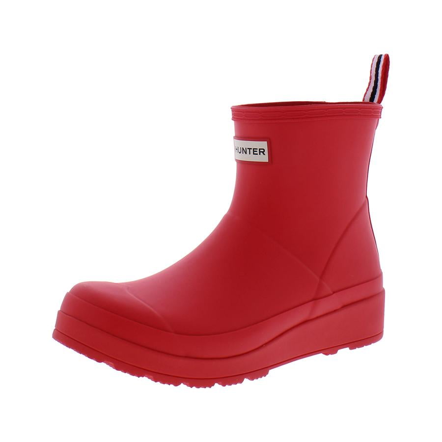 Hunter Women's Play Short Rain Boots Logo Red WFS2020RMA LRD