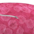 thumbnail image 3 of Rose Pouf Cover with Zipper, Shades of Pink Gentle Seasonal Flora Romance Love Theme Valentine's Day Inspired Design, Soft Decorative Fabric Unstuffed Case, 30" W X 17.3" L, Pink, by Ambesonne, 3 of 5