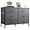 Dark Gray, variant on SAZYY Wide Dresser with 6 Drawers, TV Stand for 50" TV, Entertainment Center with Metal Frame, Wooden Top, Fabric Storage Dresser for Bedroom, Hallway, Entryway, Light Grey
