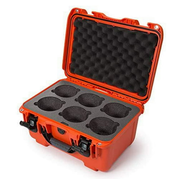 Nanuk Medium Series 918 Lightweight NK-7 Resin Waterproof Protective Case with Foam Insert for 6 Camera Lens, Orange