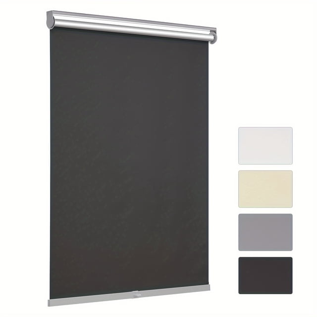 SNNROO Deluxe Cordless Blackout Roller Shade - Ultimate Room Darkening Solution for Light Blocking Sun Protection and Energy Efficiency - Easy to Install Compact Rolled Up Design and