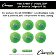 thumbnail image 3 of Champion Sports® Rhino Skin® Low Bounce Dodgeballs for Playground, PE, Backyard & League Games – Set of 6 Balls - Neon Green - 6 Inch, 3 of 7